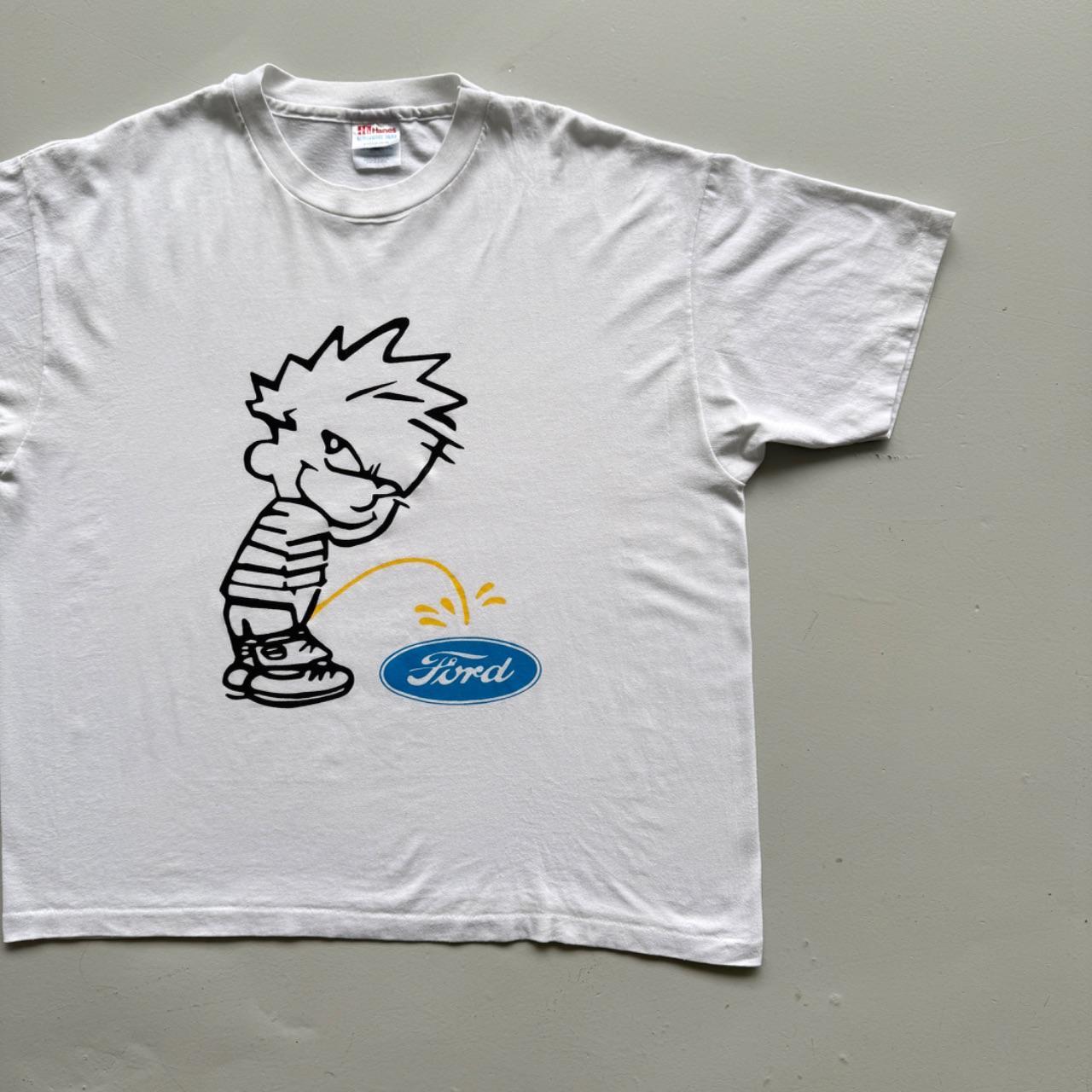 White Cartoon Ford 90s Vintage Graphic T-Shirt - XL