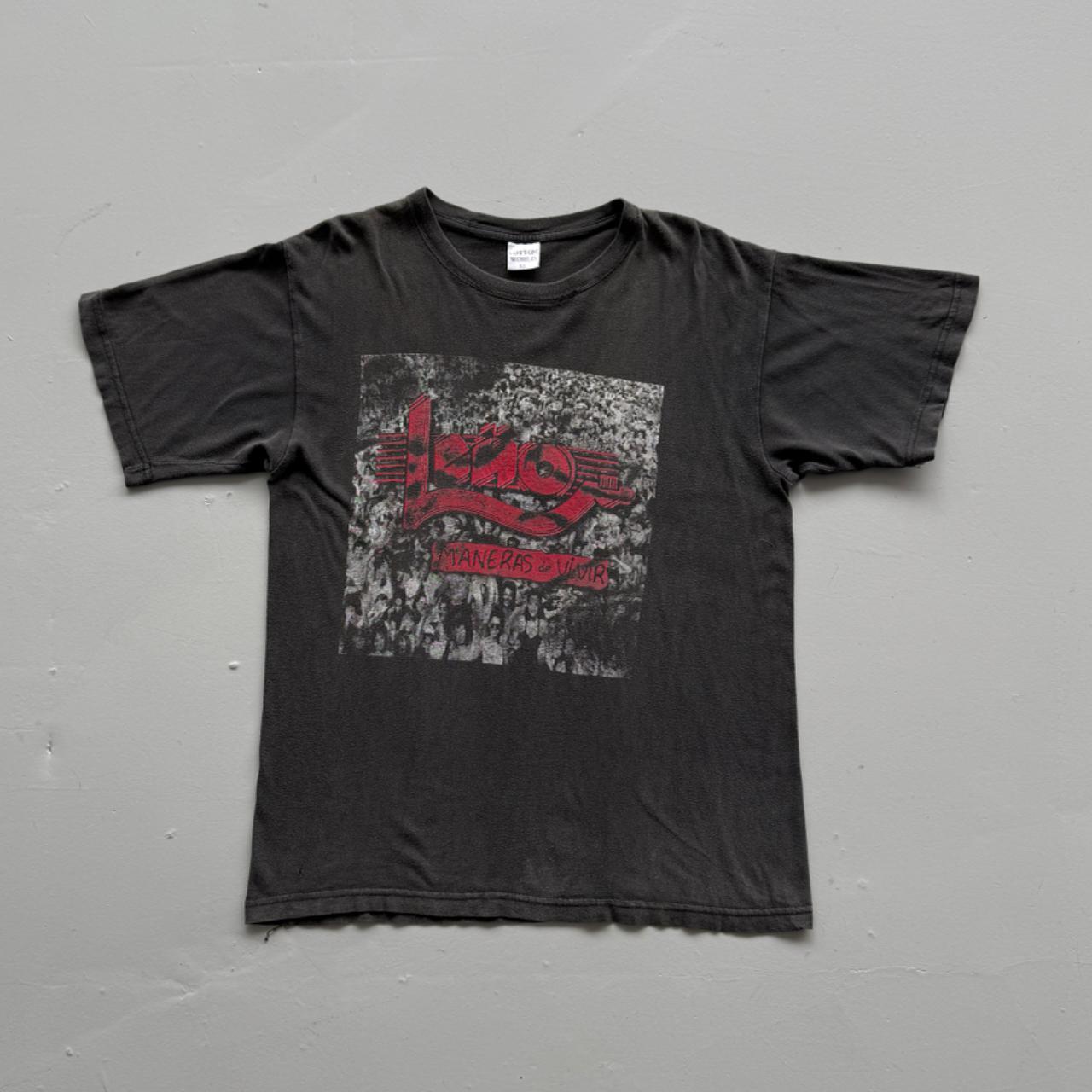 Faded Grey Leno 90s Vintage Graphic Band T-Shirt - Large