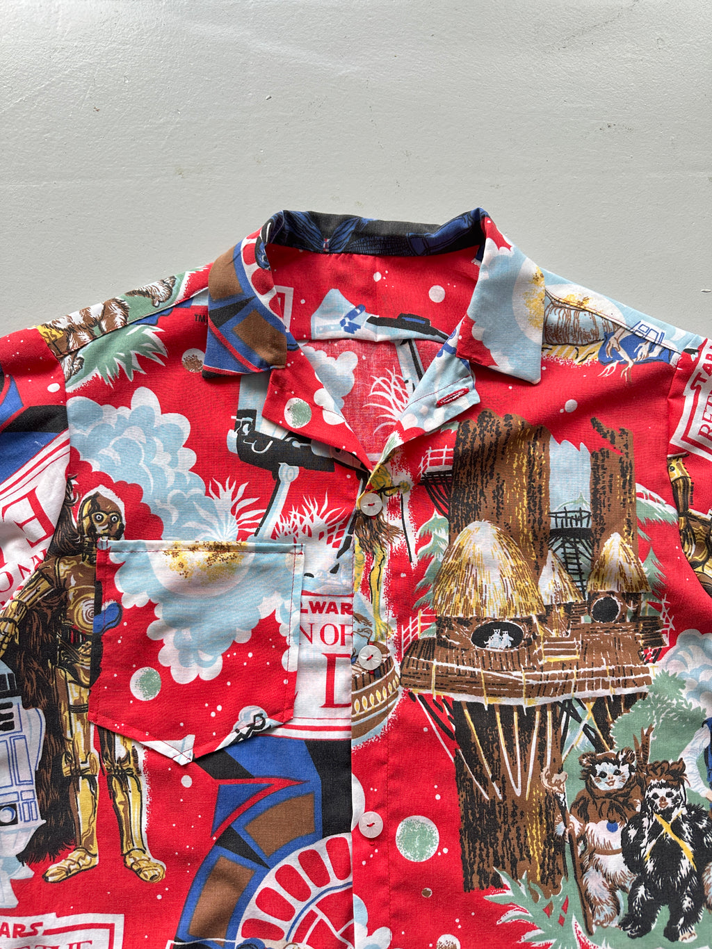 Star Wars Hand-Made Camp Collar Vintage 1980s Shirt - Medium