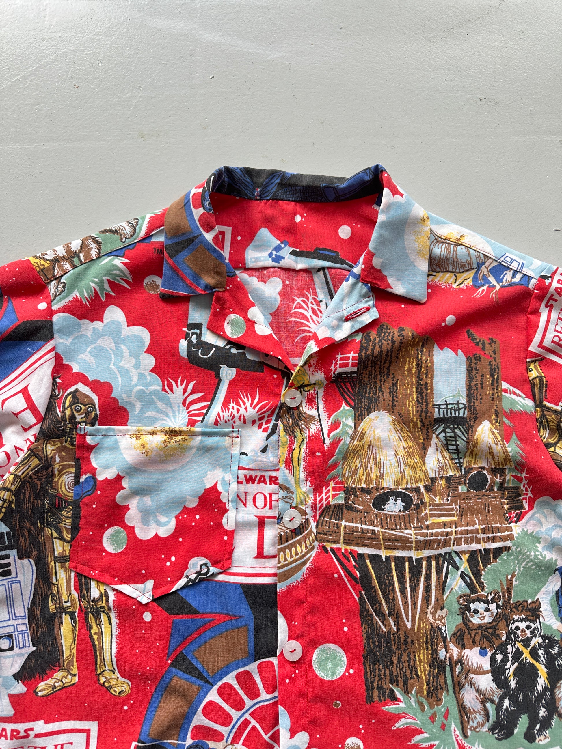 Star Wars Hand-Made Camp Collar Vintage 1980s Shirt - Medium