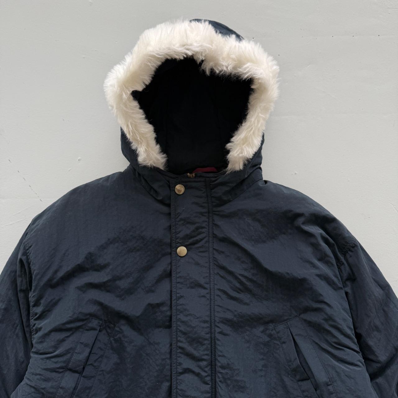 Navy Kappa 90's Heavy Down Parka Jacket - Large