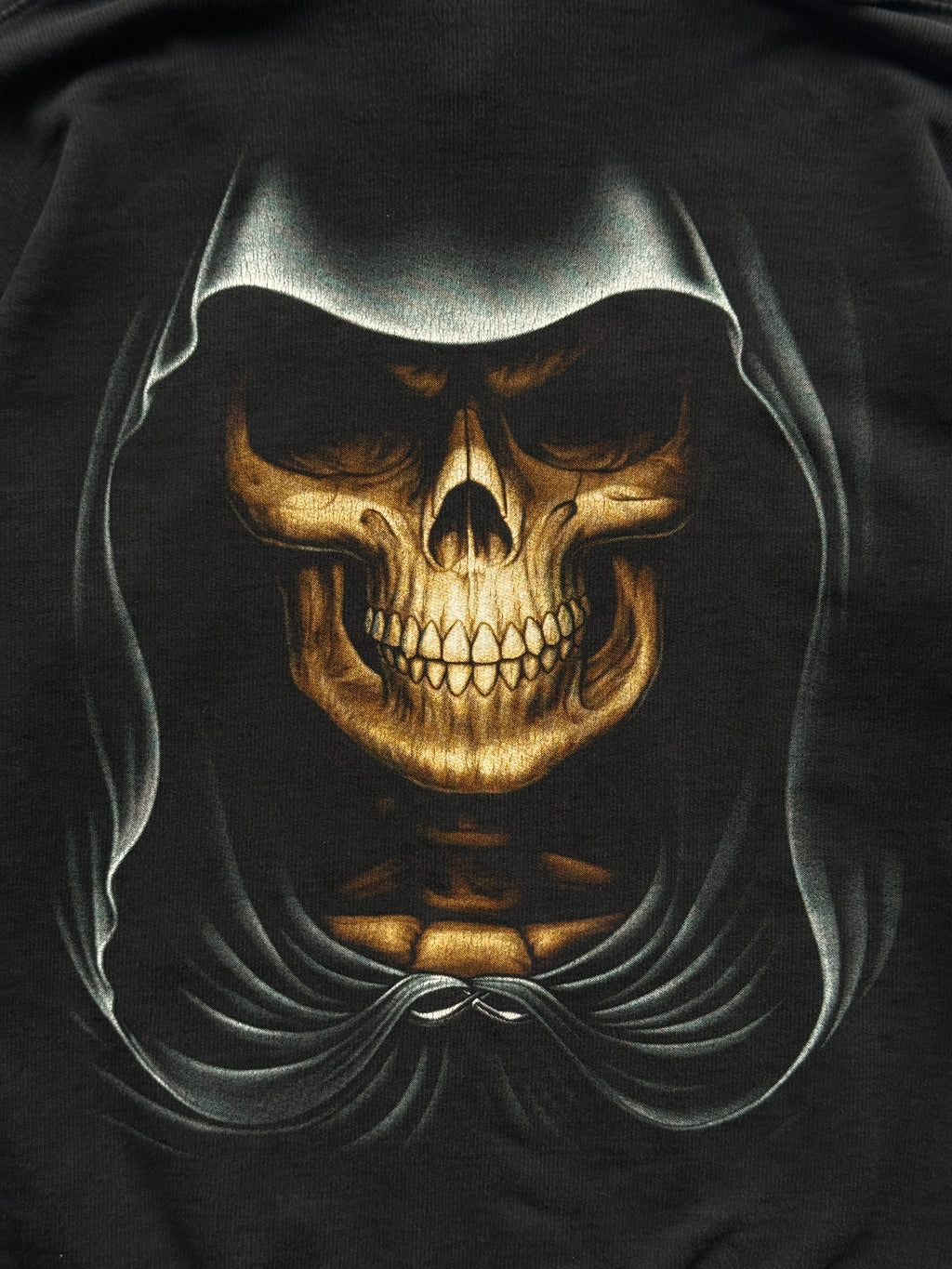 Rock Eagle Black Gothic Skull Scythe Y2K Vintage Hoodie - Small
