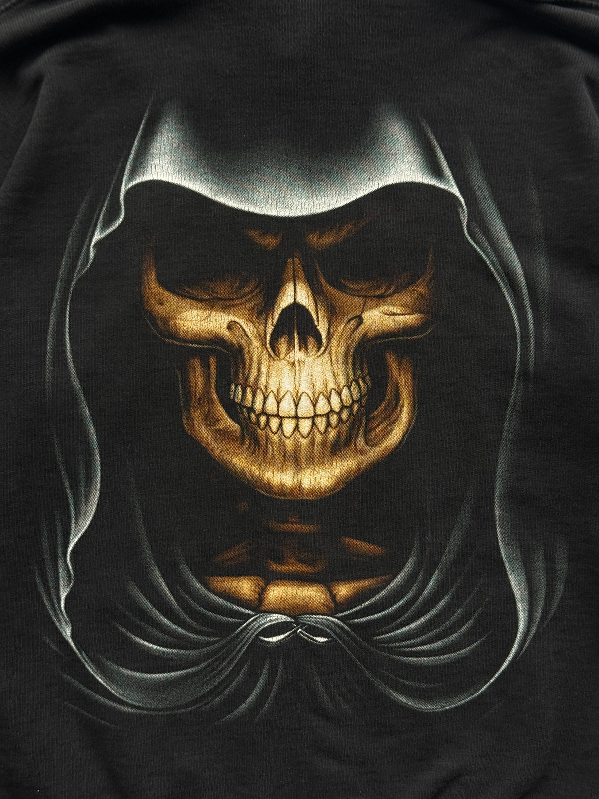 Rock Eagle Black Gothic Skull Scythe Y2K Vintage Hoodie - Small