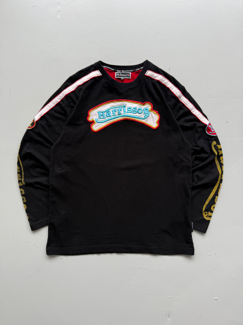 Black Jim Harrison 00's Vintage Long Sleeve Graphic T-Shirt - Medium