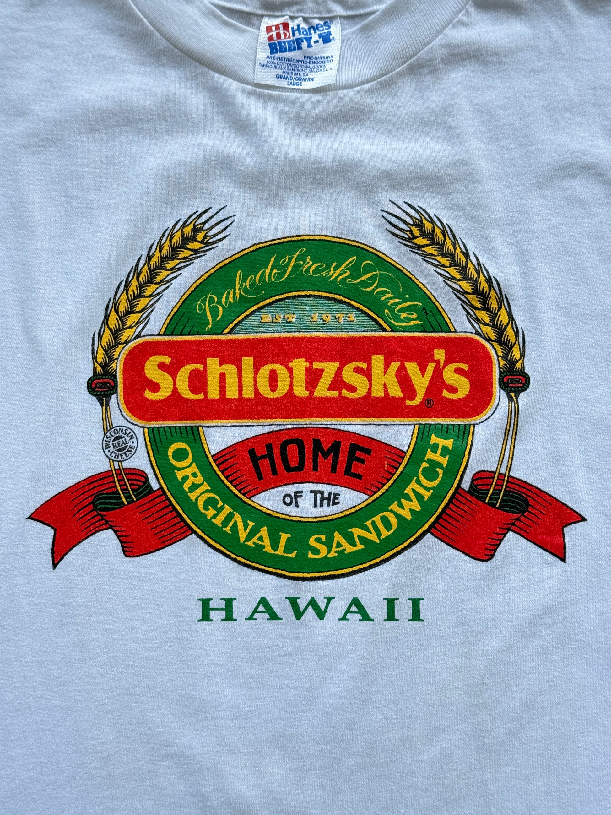 White Hawaii Sandwich Bar 90's Vintage Single Stitch Graphic T-Shirt - XL