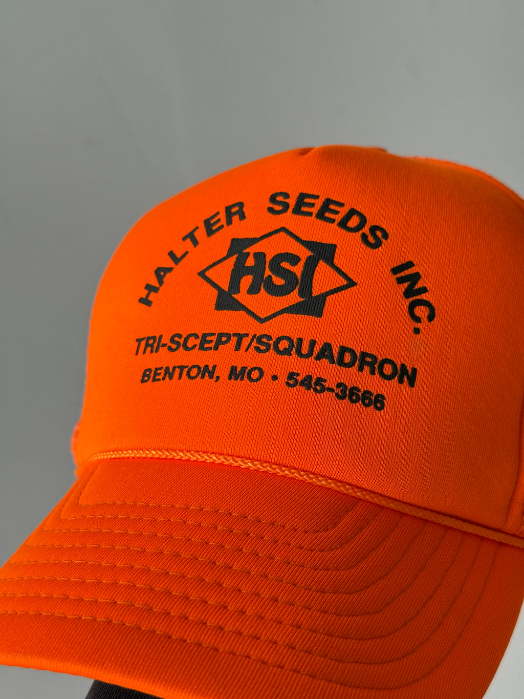 Orange Halter Seeds Vintage Foam and Mesh SnapBack Trucker Cap