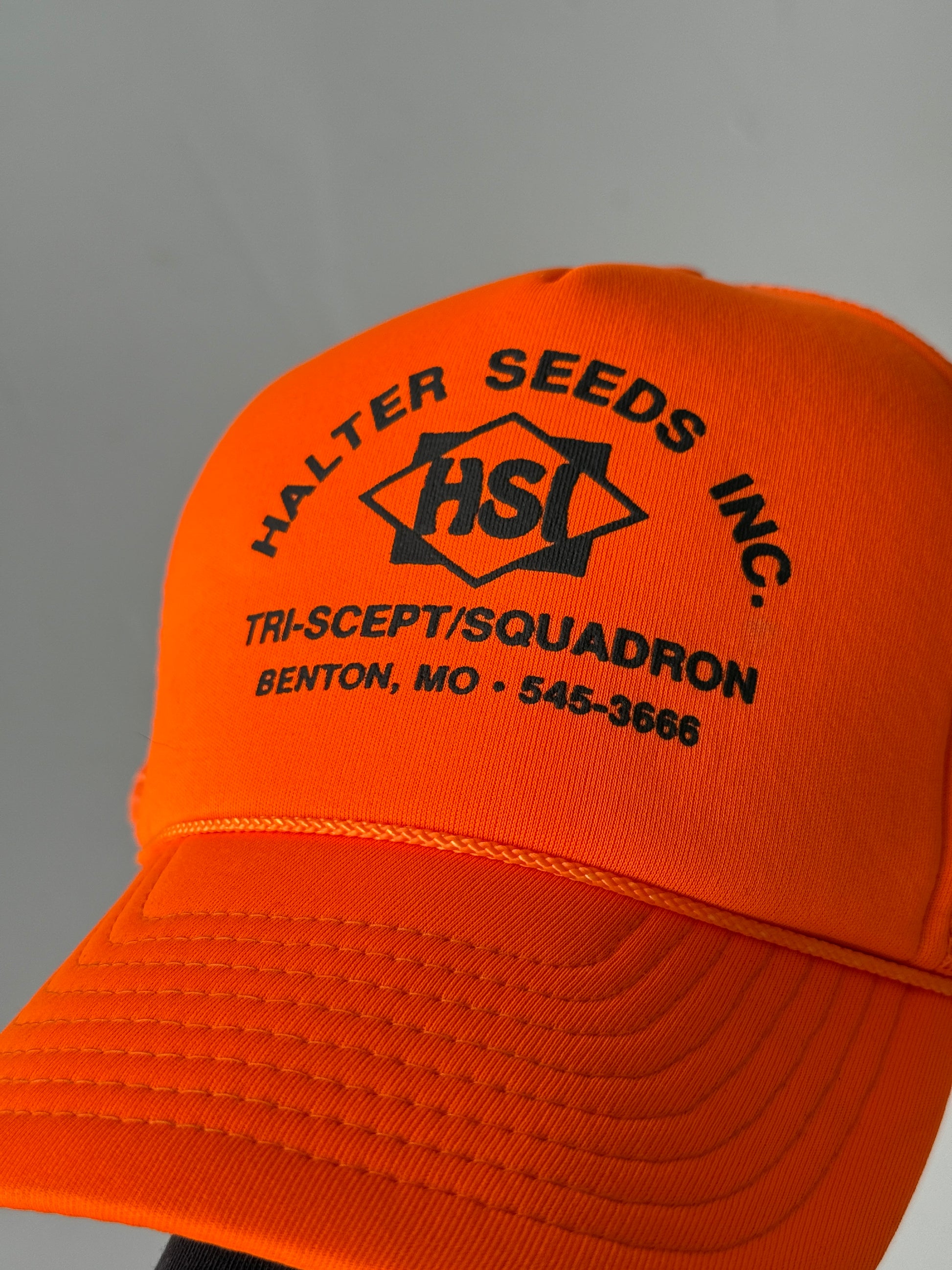 Orange Halter Seeds Vintage Foam and Mesh SnapBack Trucker Cap