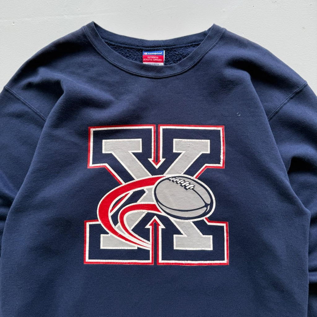Navy Blue X Football 00’s Vintage Graphic Sweatshirt - Medium