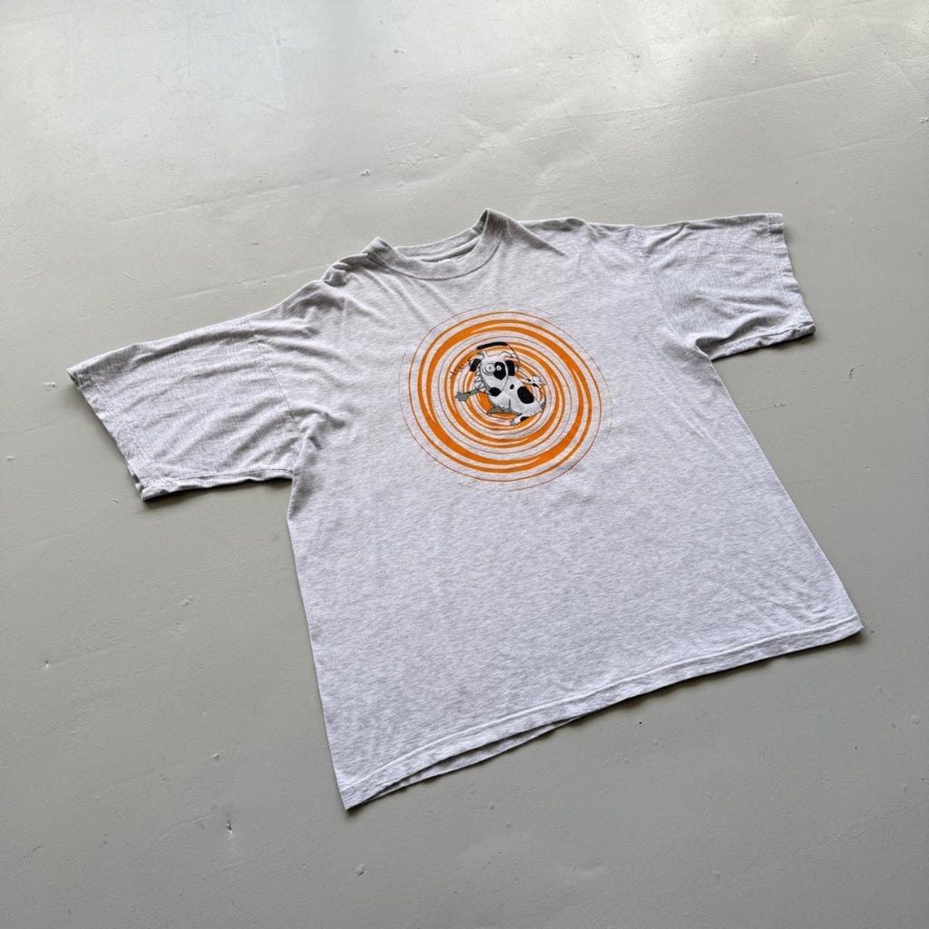 Grey Cartoon Dog 90s Vintage Graphic T-Shirt - XL
