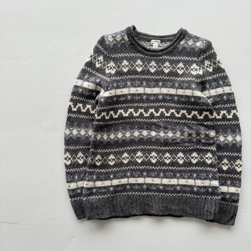 Grey L.L Bean 90’s Vintage Woollen Knit Jumper - Mens Small / Womens Medium