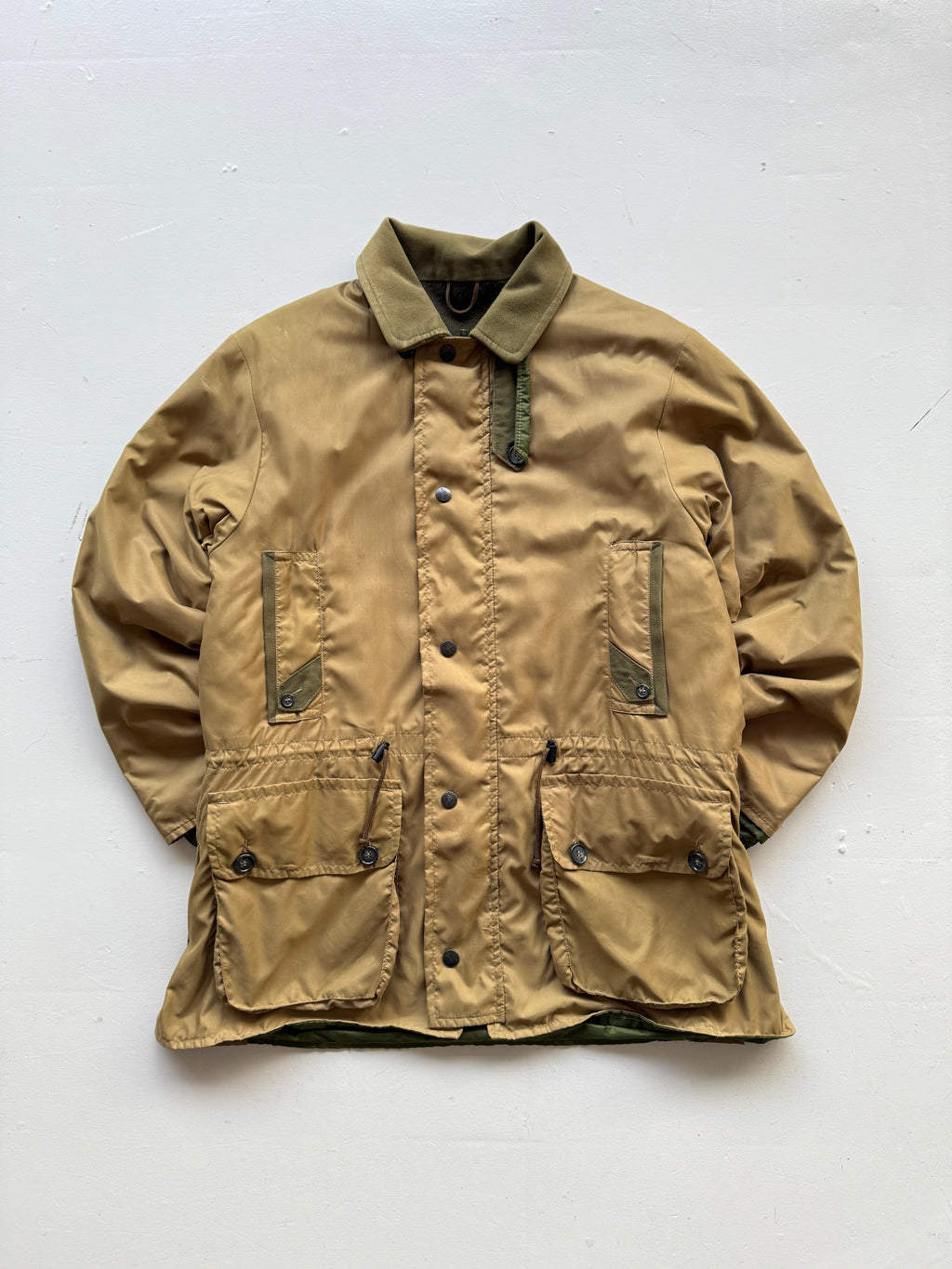Khaki Beaver 90's Vintage Military Style Insulated Jacket - Large