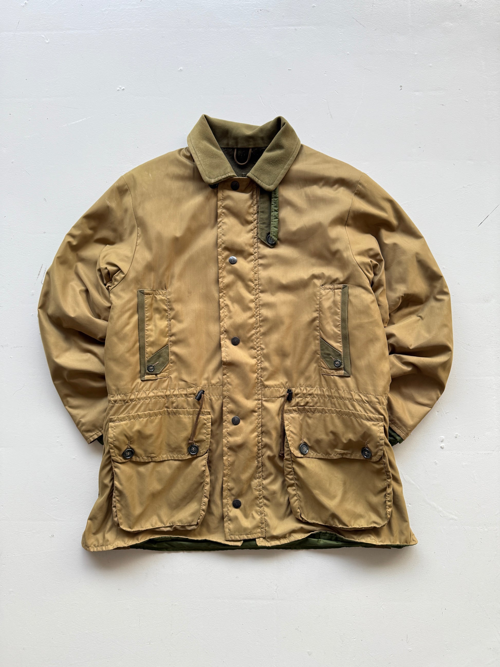 Khaki Beaver 90's Vintage Military Style Insulated Jacket - Large