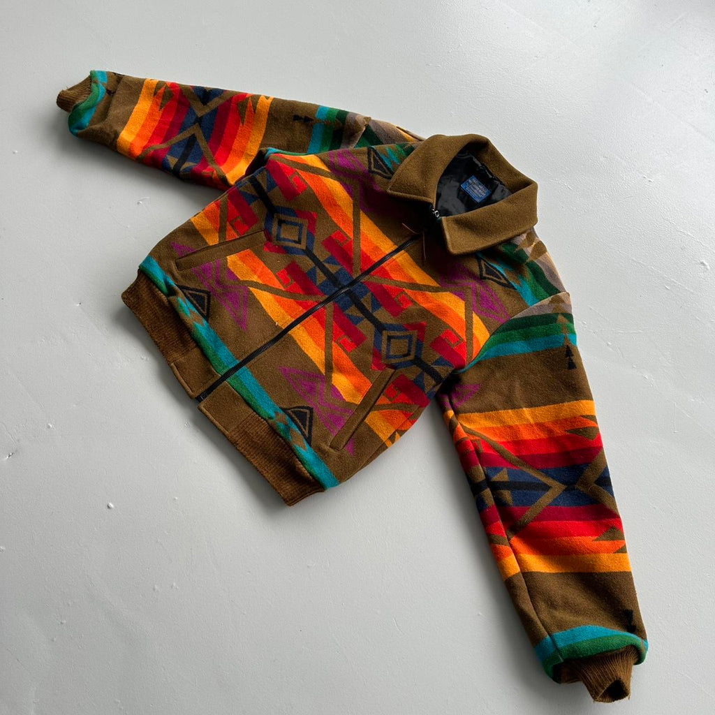 Brown Pendleton High Grade Western Wear Zip-Up Jacket - Medium
