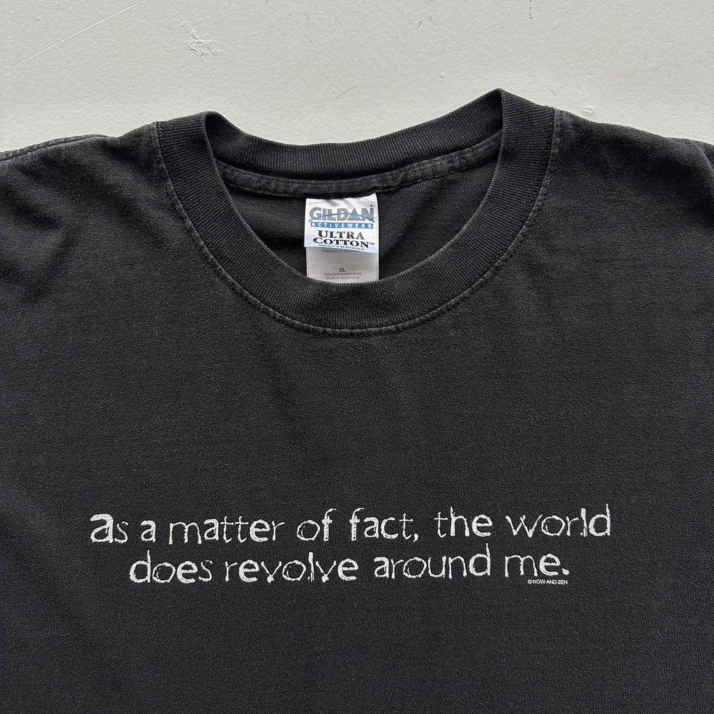 Black Slogan 00s Vintage Graphic T-Shirt - XL