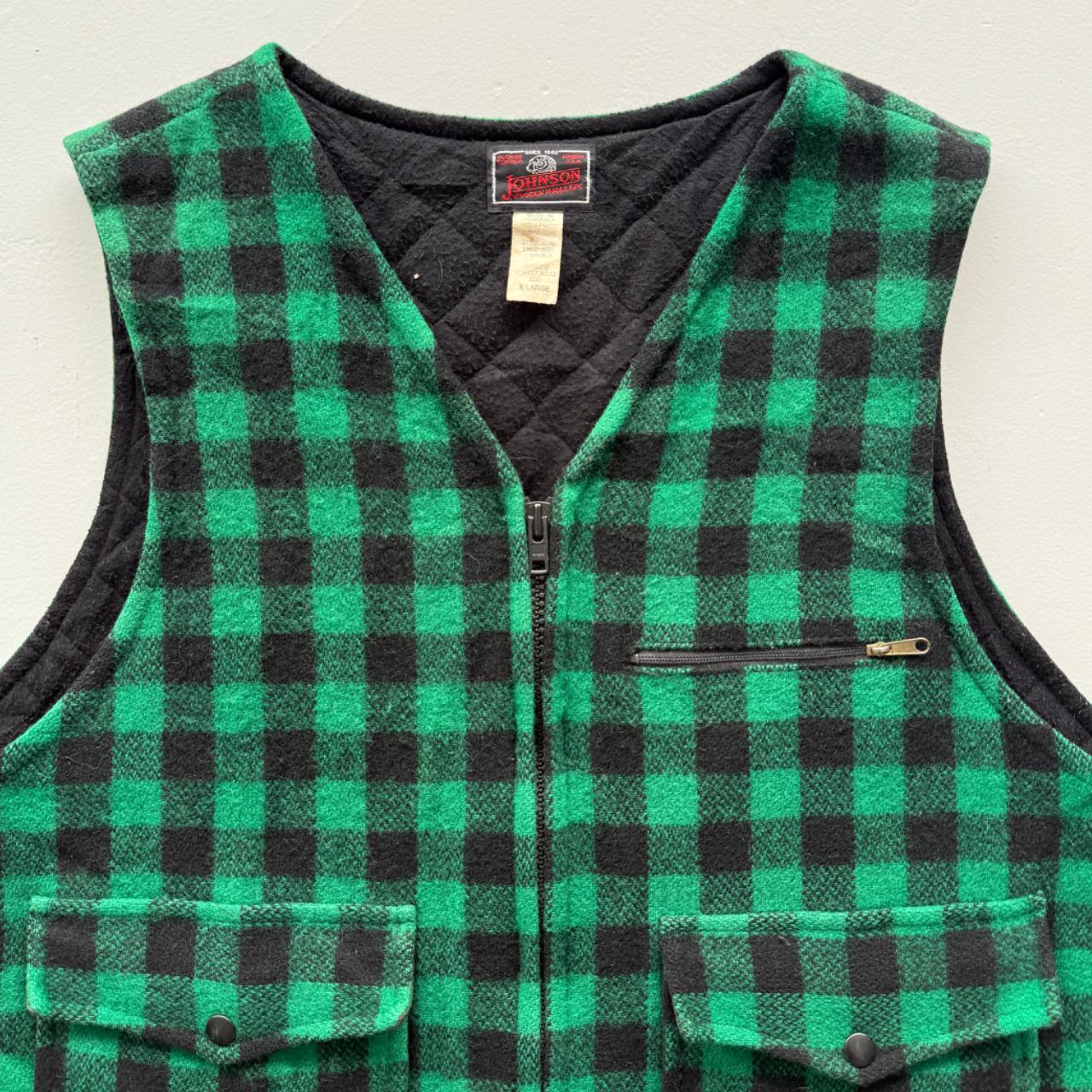 Checkered Johnson Woollen Mills 70s Vintage Buffalo Plaid Waistcoat / Vest - XL