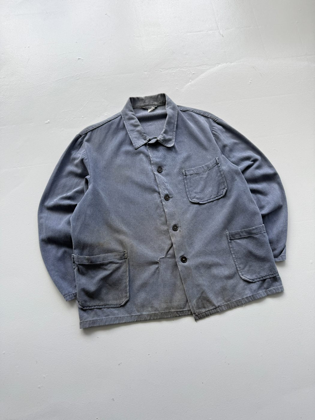 Navy Vintage French Chore 70s Thrashed Workwear CH180 Jacket - Small