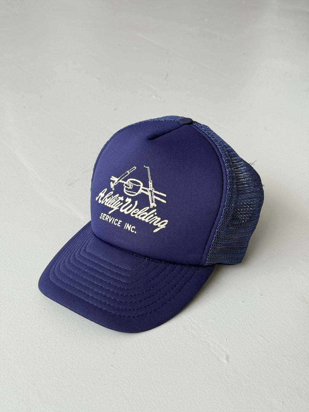 Navy Blue Ability Welding Vintage Foam and Mesh SnapBack Trucker Cap