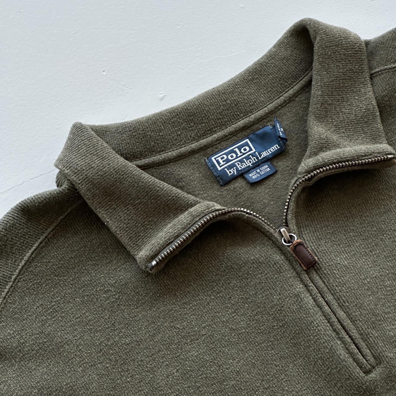 Khaki Green Polo Ralph Lauren Quarter Zip Sweatshirt - 2XL