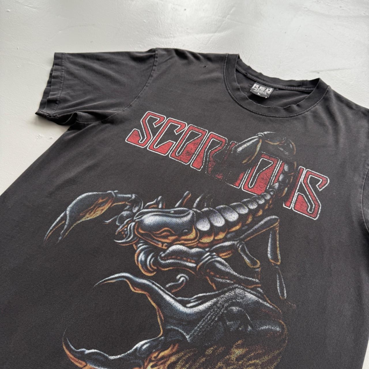 Black Heavy Metal Scorpions 90s Vintage Graphic T-Shirt - Large