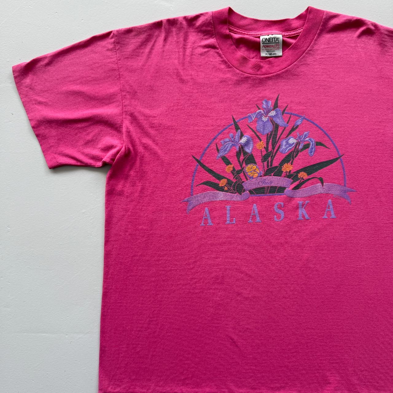 Pink Alaska Vintage Tourist 90s T-shirt - XL