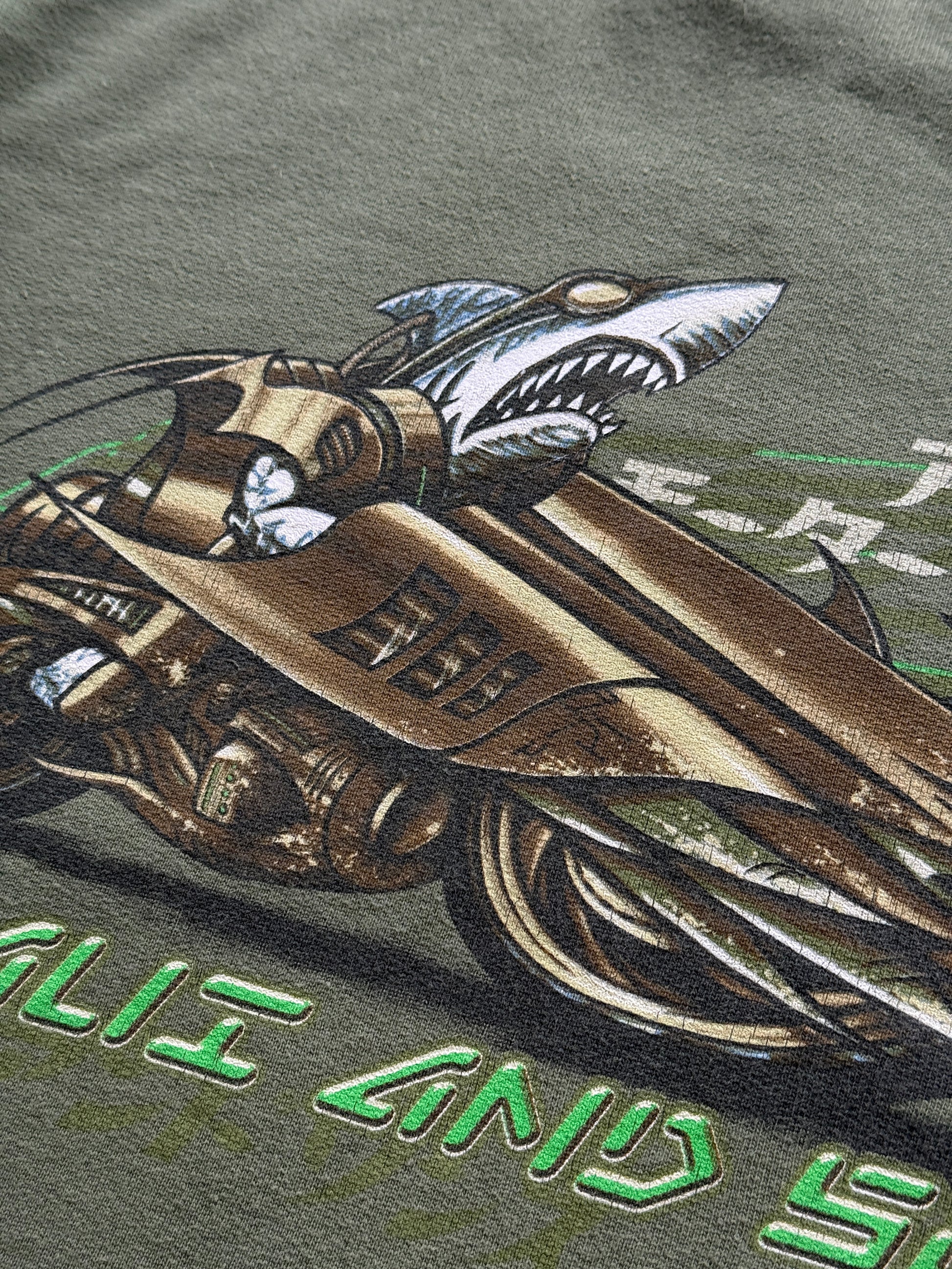 Maui and Sons Shark Racer Graphic 90's Vintage Sweatshirt - Large