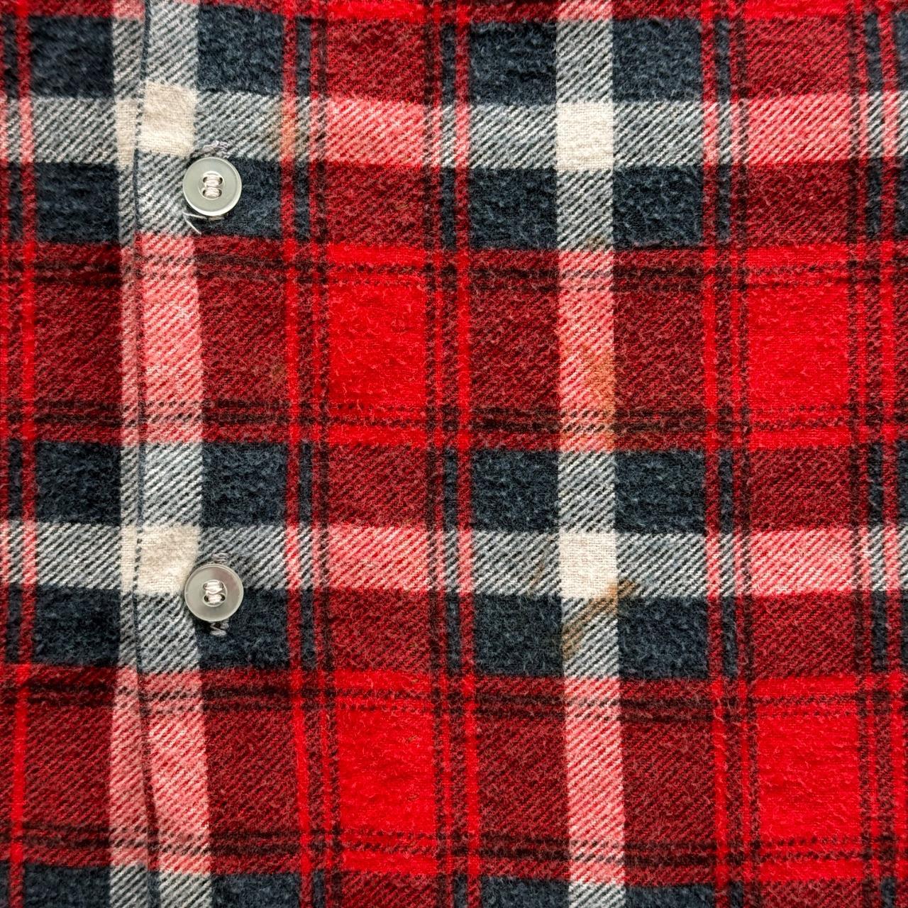Red and Navy Checkered Kingsport 90s Vintage Long Sleeve Shirt - XL