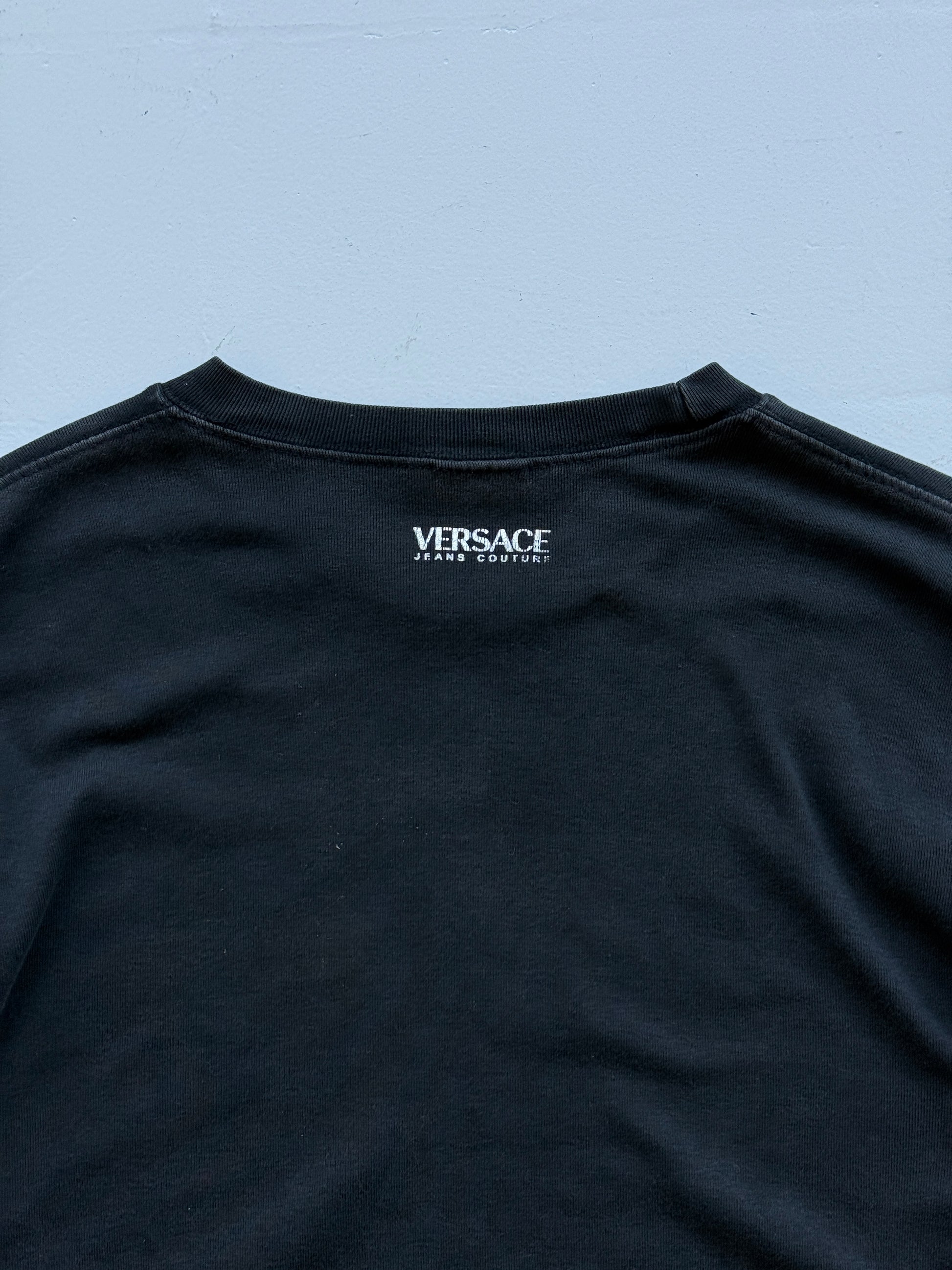 Black Versace 00's Vintage Womens Long Sleeve T-Shirt - UK 10