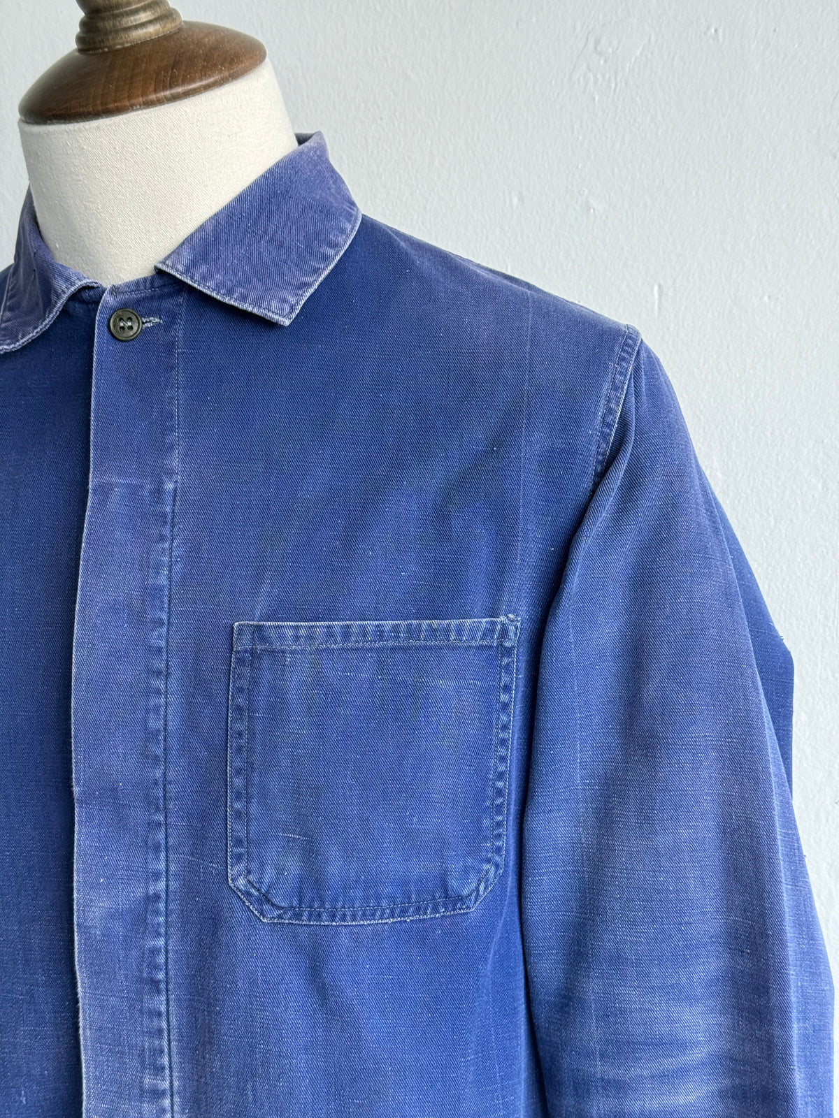 Blue French 1950's/60's Vintage Workwear Chore Jacket CH468 - Small