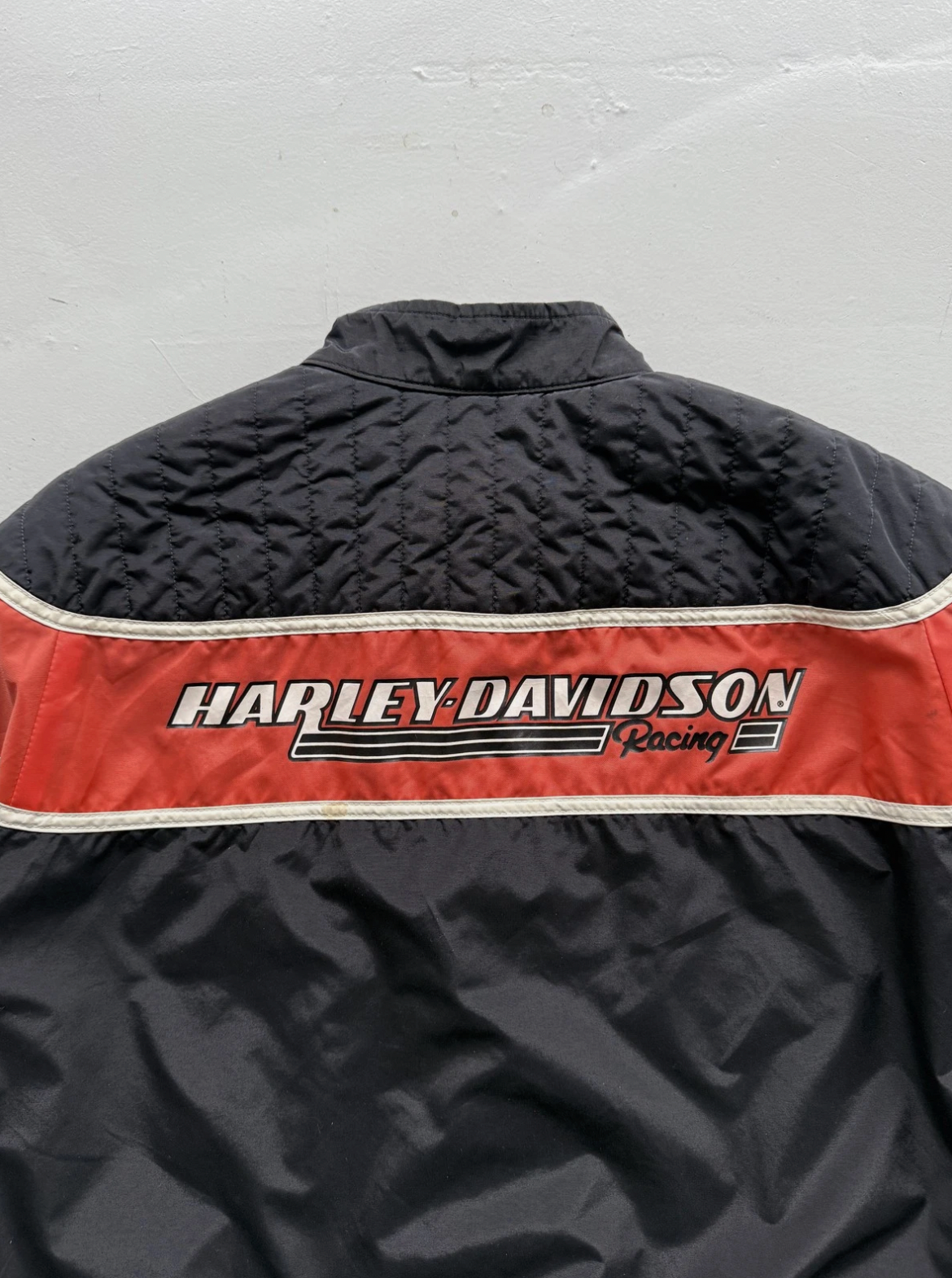 Black Harley Davidson 00's Vintage Made in USA Biker Jacket - Large