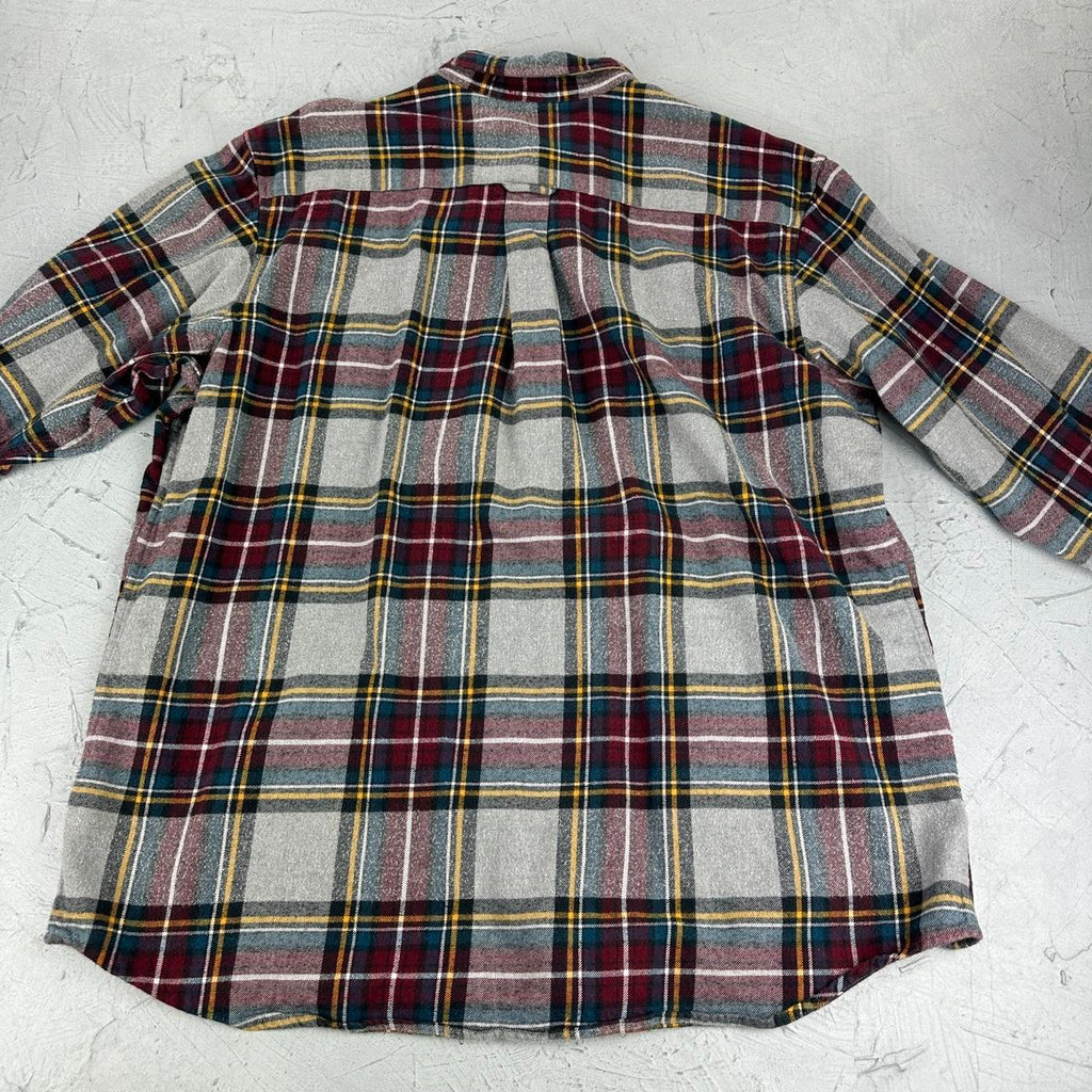 Burgundy and Grey 90s vintage Checkered Shirt - 2XL