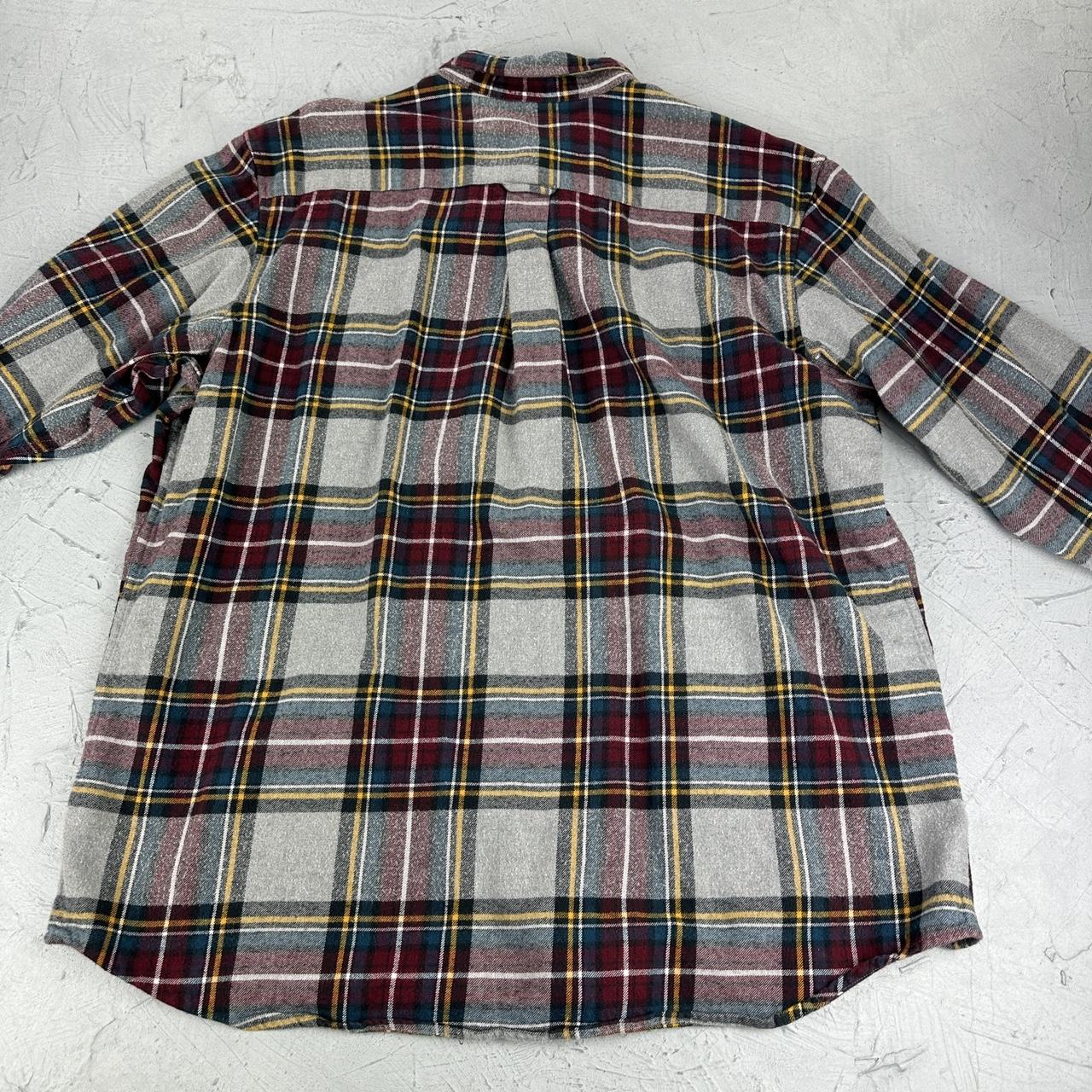 Burgundy and Grey 90s vintage Checkered Shirt - 2XL