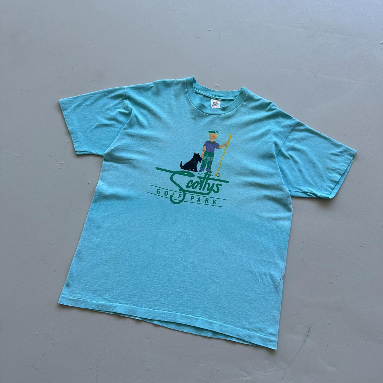 Aqua Blue Scotty's Golf Park 90s Vintage T-shirt - XL