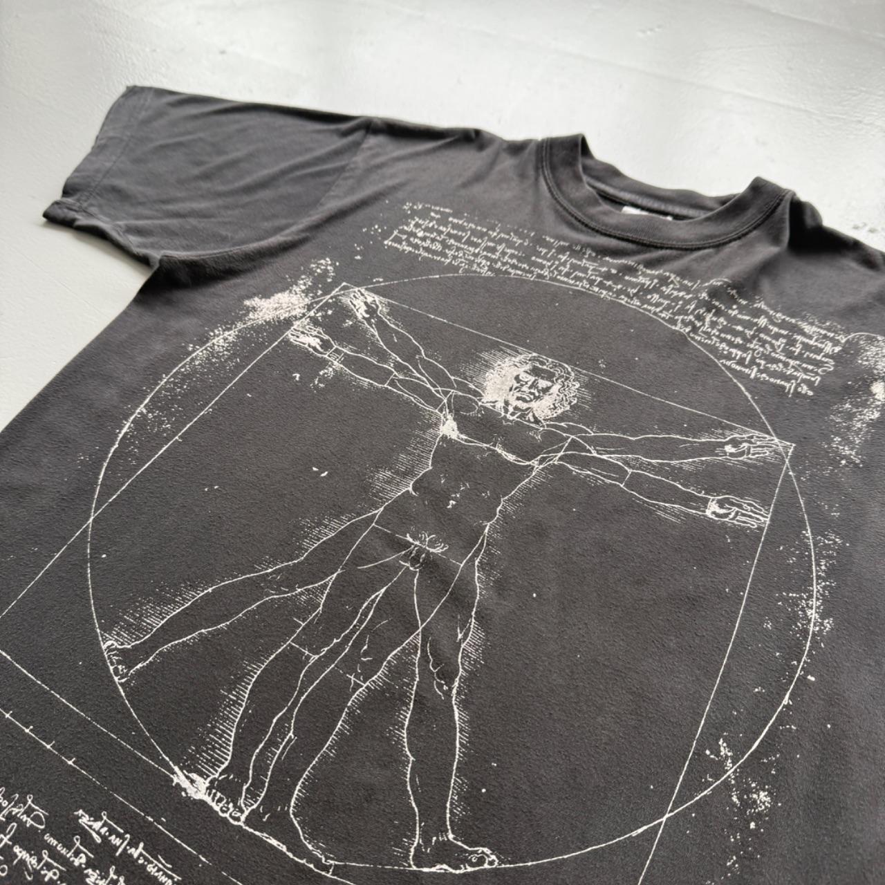 Black DaVinci Vitruvian Man 90s Vintage T-shirt - Large