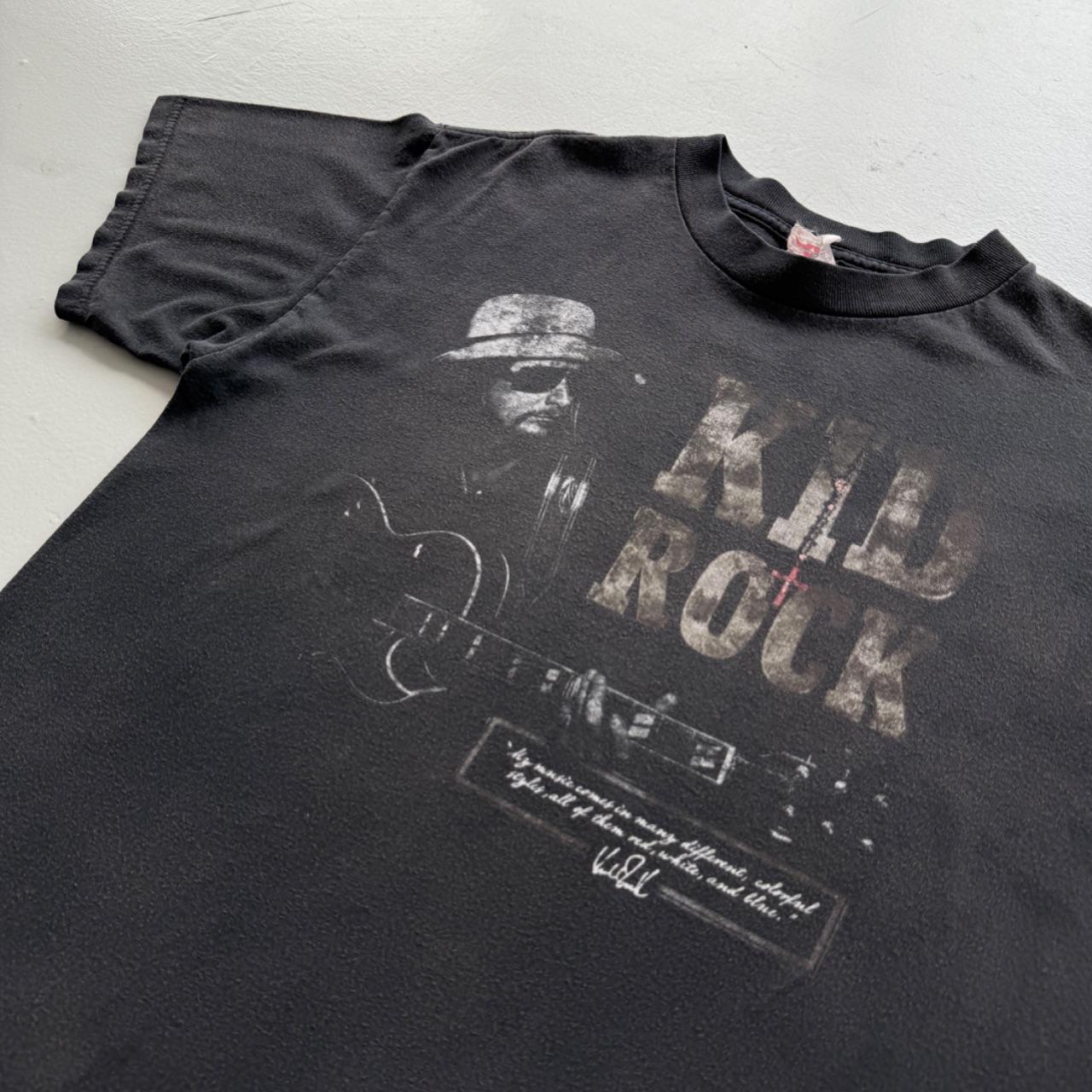 Faded Black Kid Rock 90s Vintage Graphic Band T-Shirt - Small