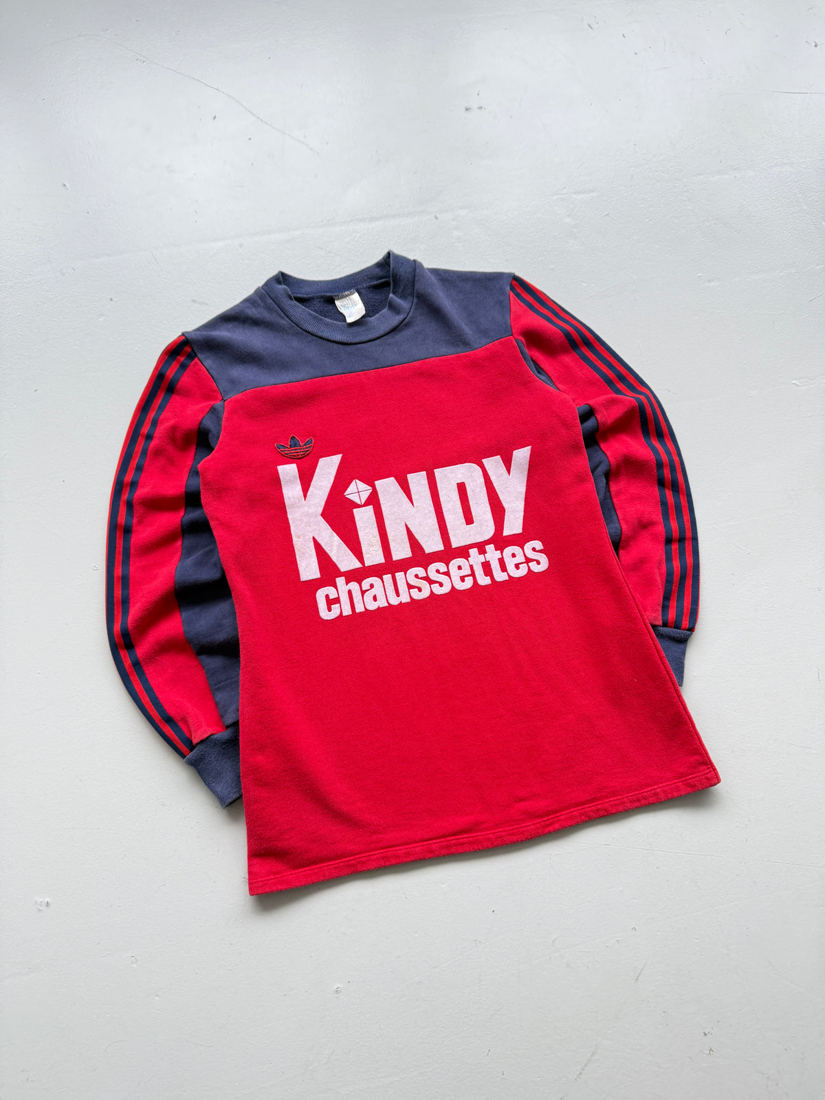 Adidas Rare Ventex Kindy Chaussettes 80's Vintage Football Shirt Sweatshirt - XS