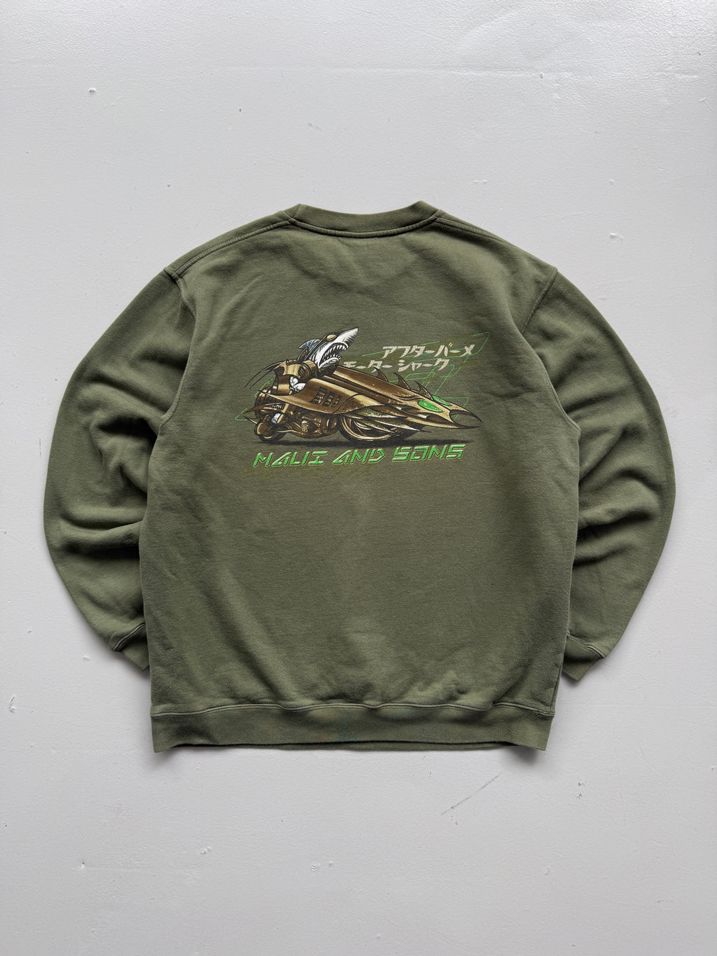 Maui and Sons Shark Racer Graphic 90's Vintage Sweatshirt - Large