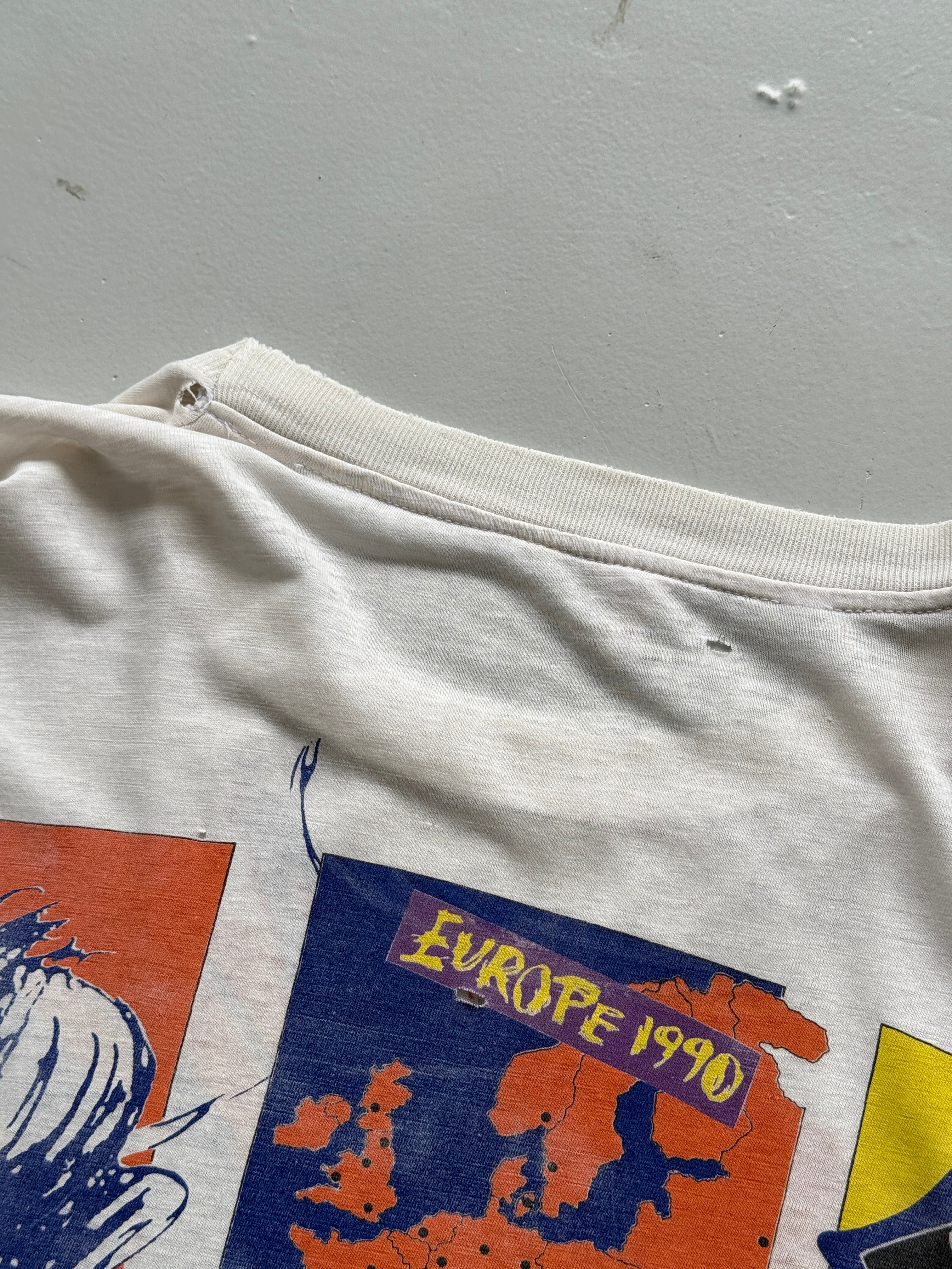 White Rolling Stone 90's Vintage Thrashed Graphic T-Shirt - XL