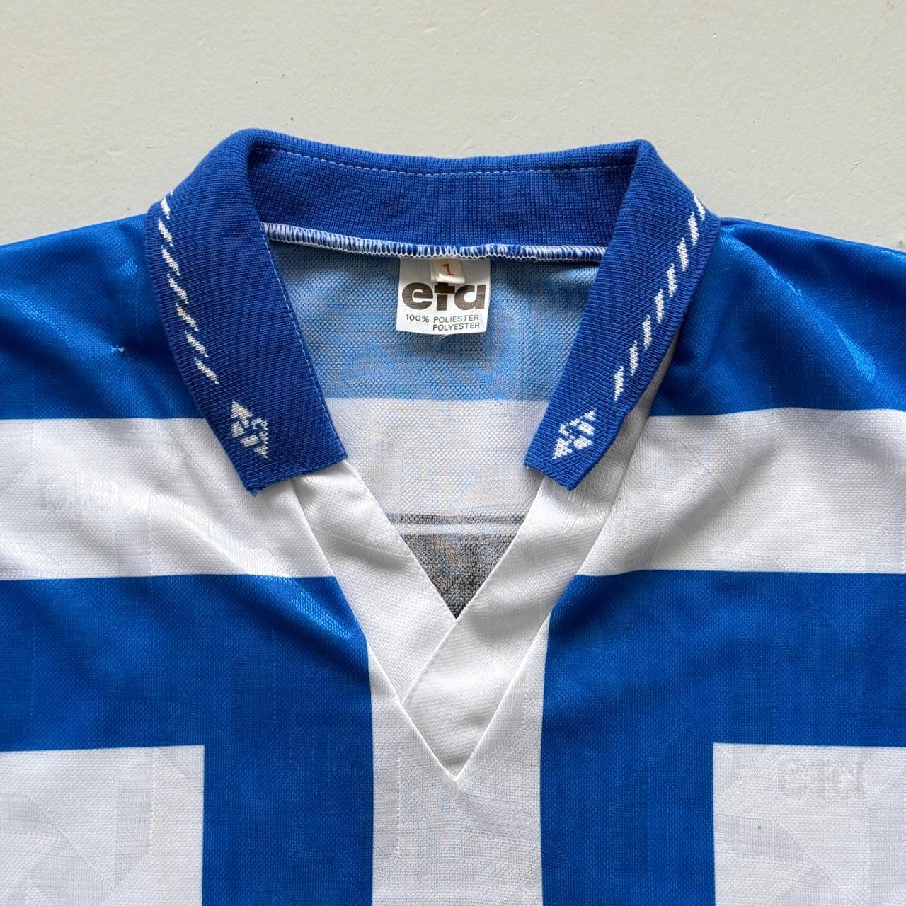 Blue Striped Deportivo la Caruno 90's Deadstock Football Jersey - Small