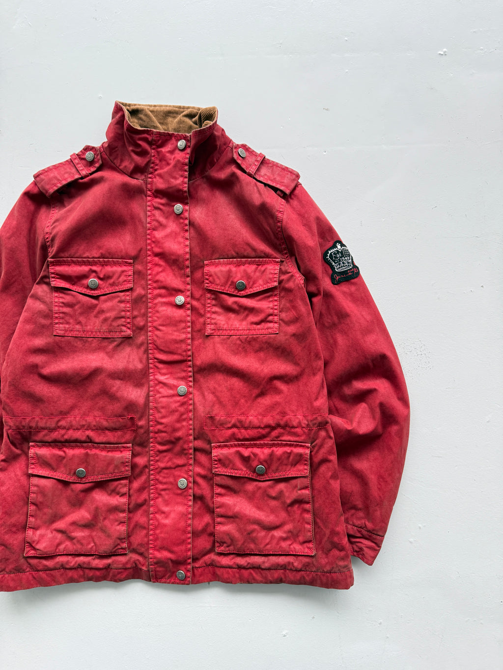 Faded Red Gant 90's Vintage Blanket Lined Field Utility Jacket - Medium