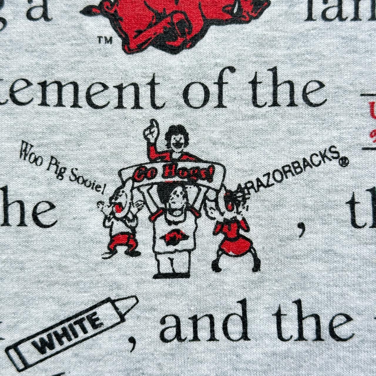 Grey American Sports Slogan Vintage 90's T-shirt - Large