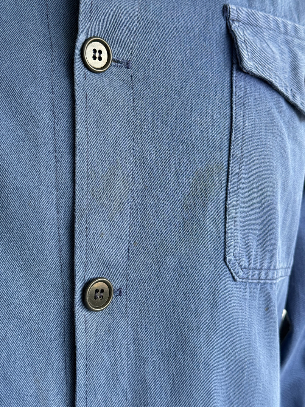 Faded Blue French 1950s/60s Vintage Workwear Chore Jacket CH479 - XL