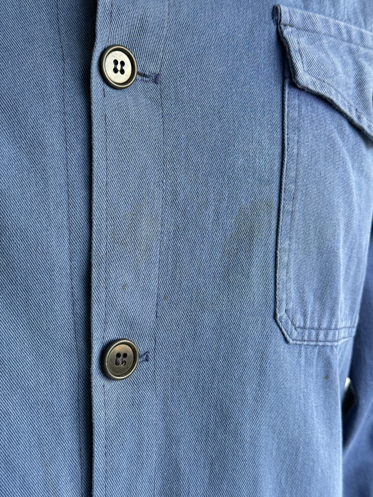Faded Blue French 1950s/60s Vintage Workwear Chore Jacket CH479 - XL