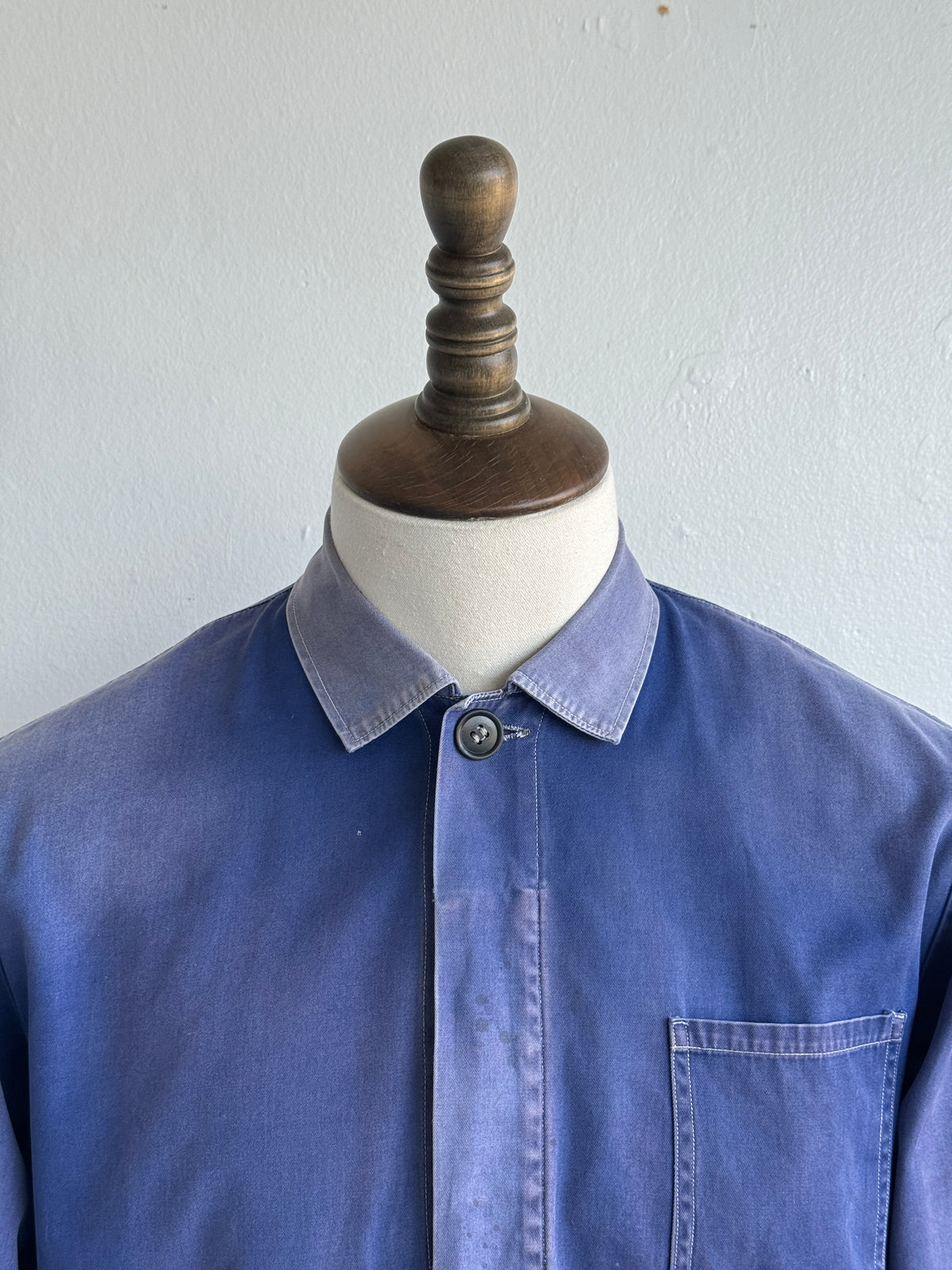 Faded Blue French 1970s Vintage Workwear Chore Jacket CH454 - Small