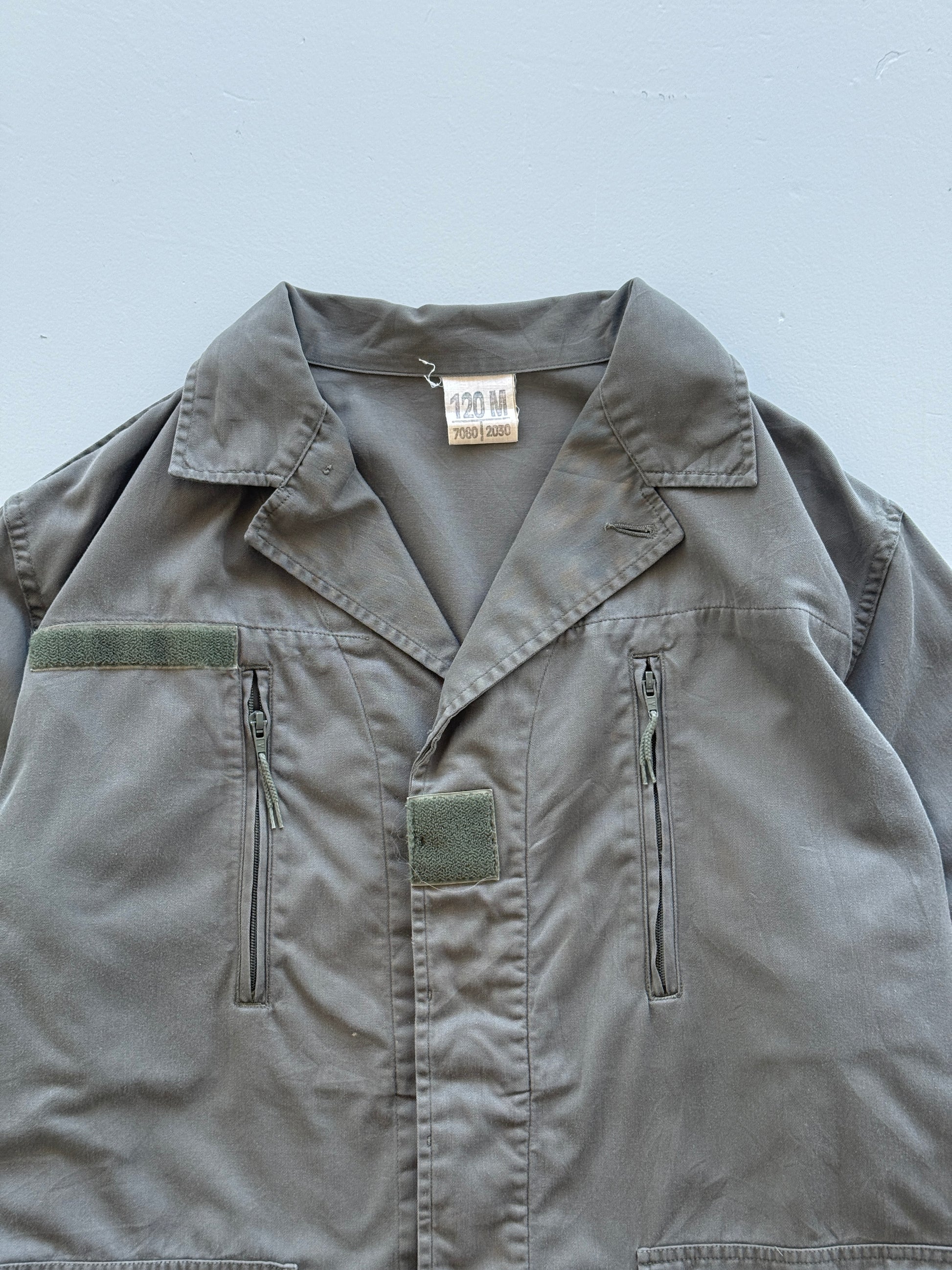 Green French Army Military 80's Vintage Field Jacket - Medium