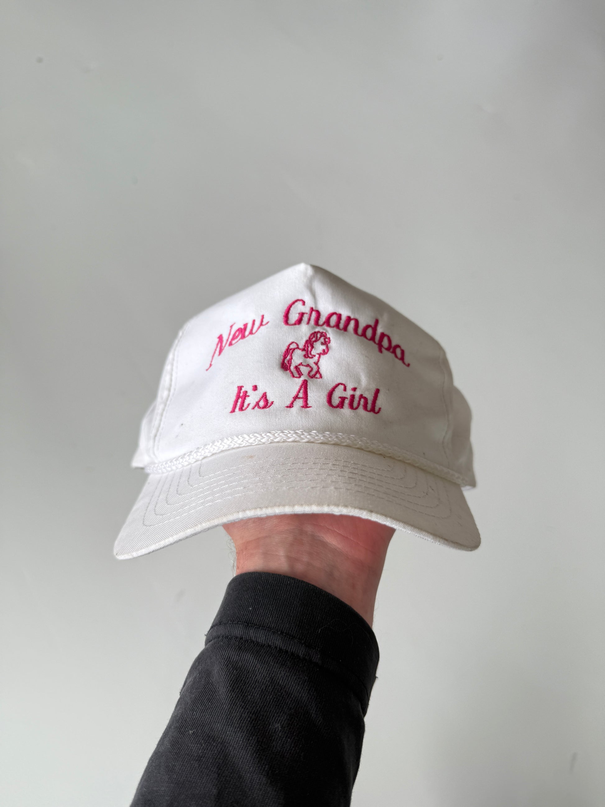 White It's a Girl Vintage Cotton SnapBack Trucker Cap