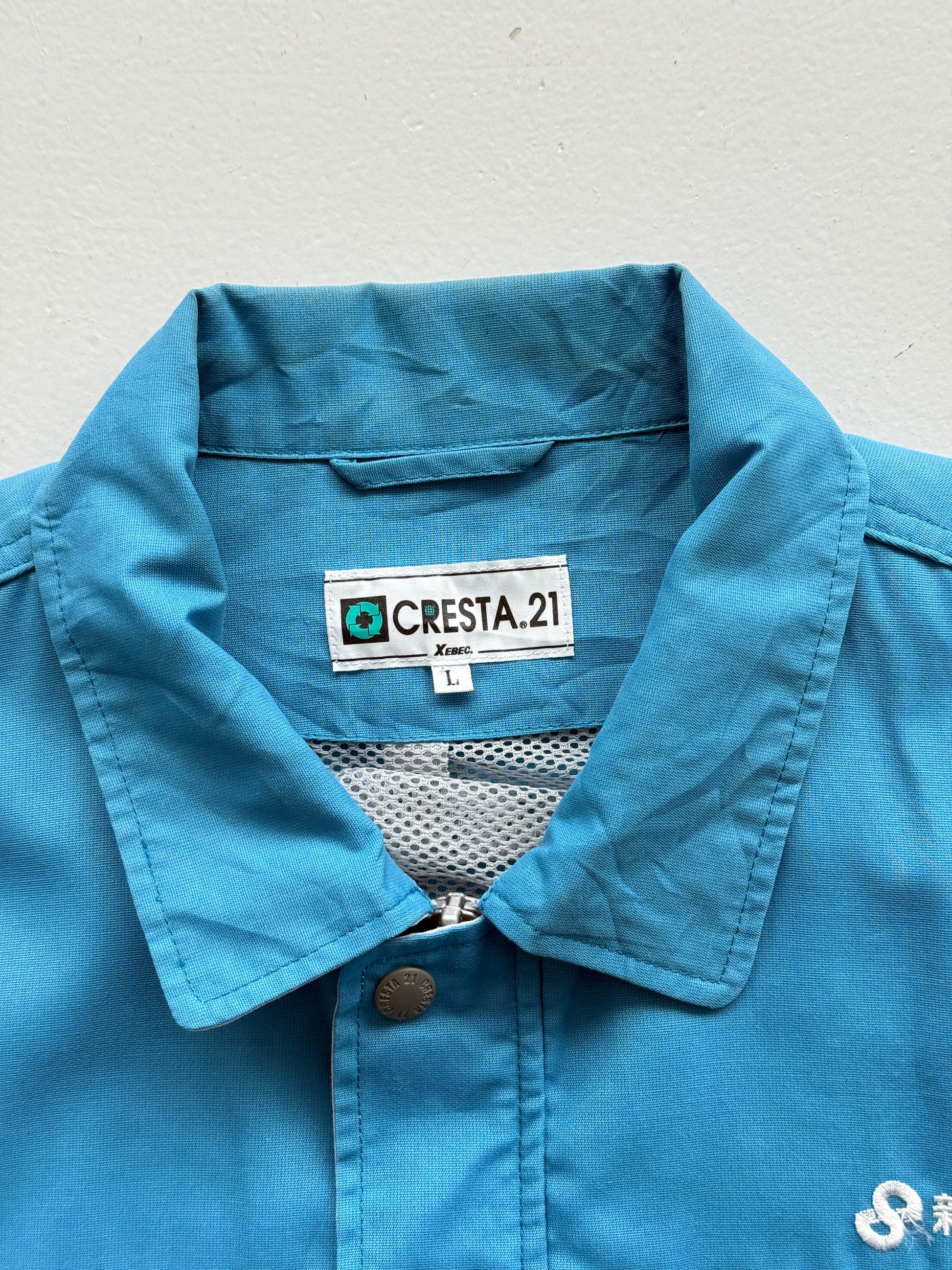 Blue Japanese Workwear 00's Vintage Full Zip Shirt - Medium