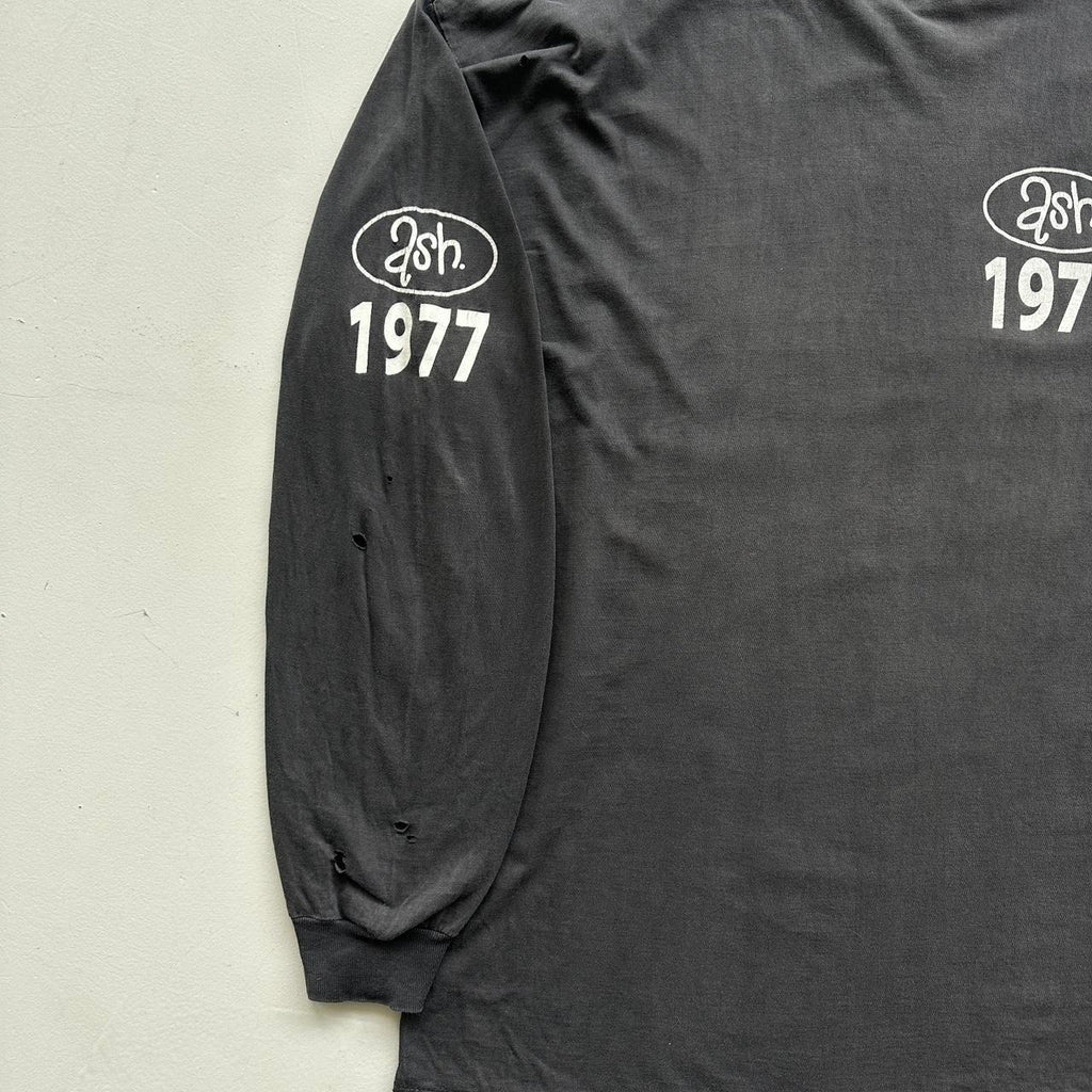 ASH Faded Black 1977 Long Sleeve Brit Pop 90s Vintage T-shirt - Large