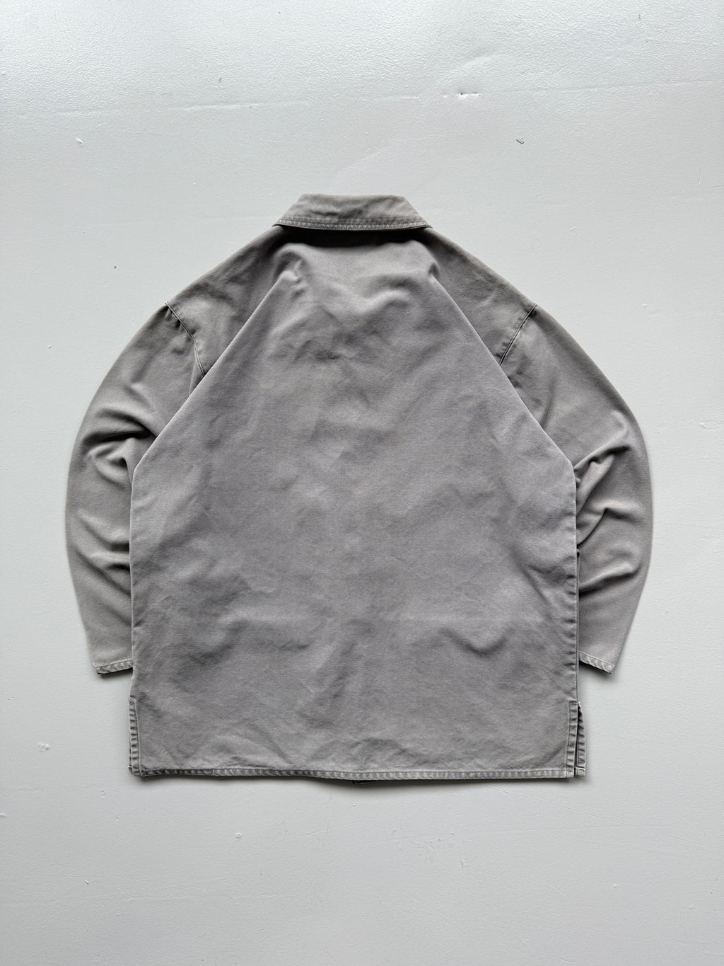 Grey Canvas Chore Jacket 90's Vintage French Workwear CH139 - Large