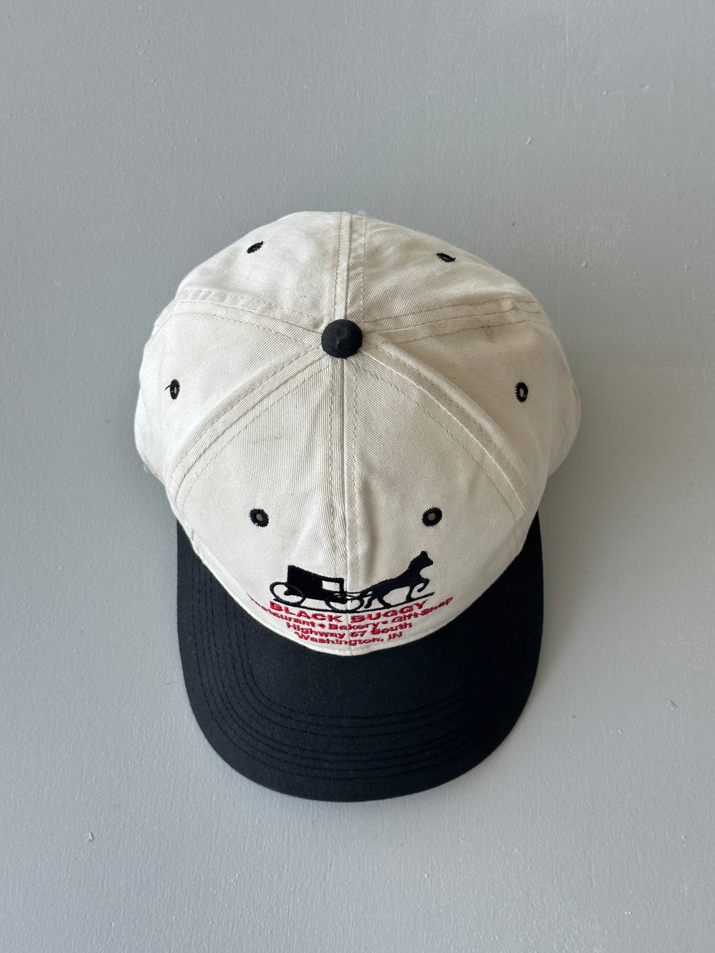 White / Black Black Buggy Restaurant 90's Vintage SnapBack Trucker Cap