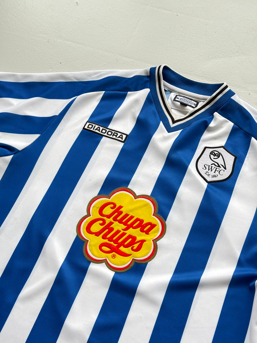 Diadora Sheffield Wednesday Chupa Chups 00's Vintage Football Shirt #18 - Large